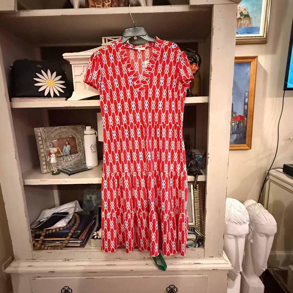 Jude Connally Libby dress Sailors Knot Red Medium M - Picture 4 of 7